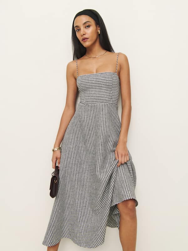 Monette Linen Dress - Remy Check